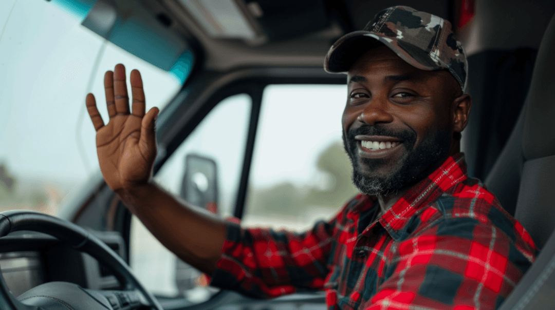 VTC driver smiling